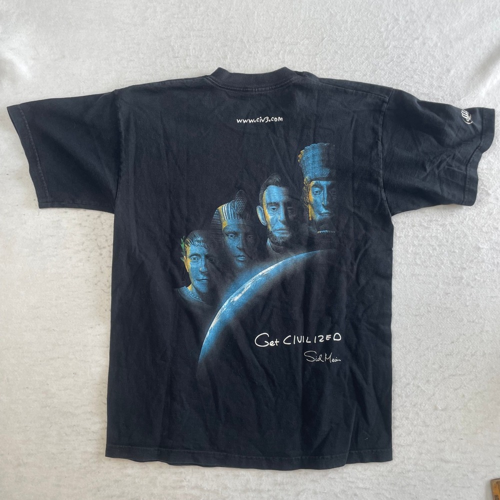 Infogrames Sid Meier's Civilization III T-Shirt Large Black Promo Video Game Tee